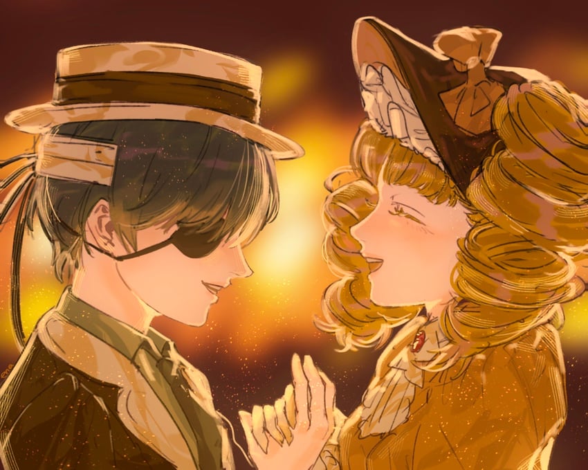 ciel phantomhive and elizabeth ethel cordelia midford (kuroshitsuji) drawn by ena33333333