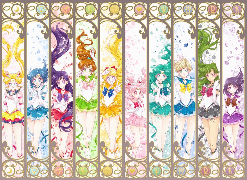 tsukino usagi, sailor moon, mizuno ami, aino minako, hino rei, and 25 more (bishoujo senshi sailor moon and 1 more) drawn by sarashina_kau