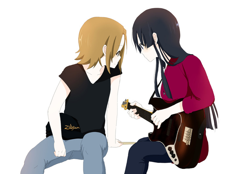 akiyama mio and tainaka ritsu (k-on!) drawn by komugiko