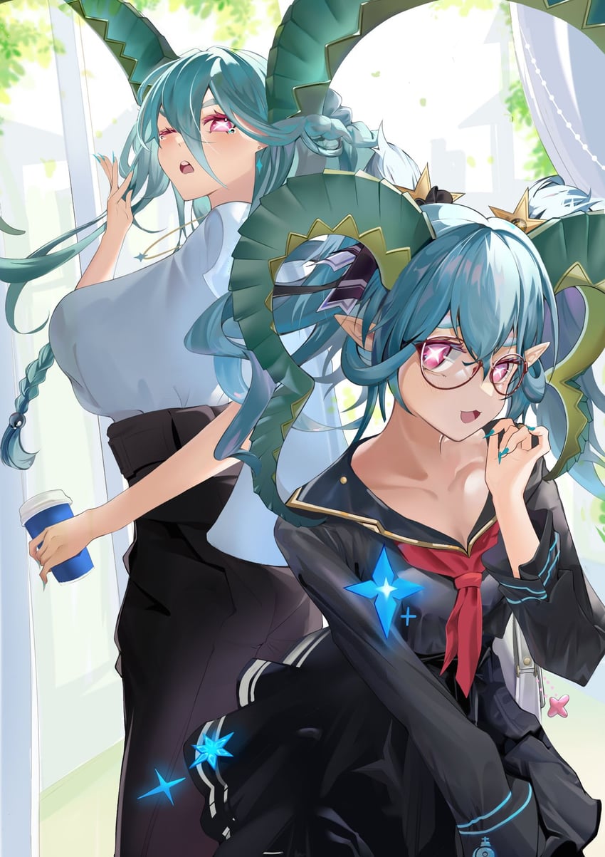 tiamat and larva tiamat (fate and 1 more) drawn by feng_(user_nvjz8737)