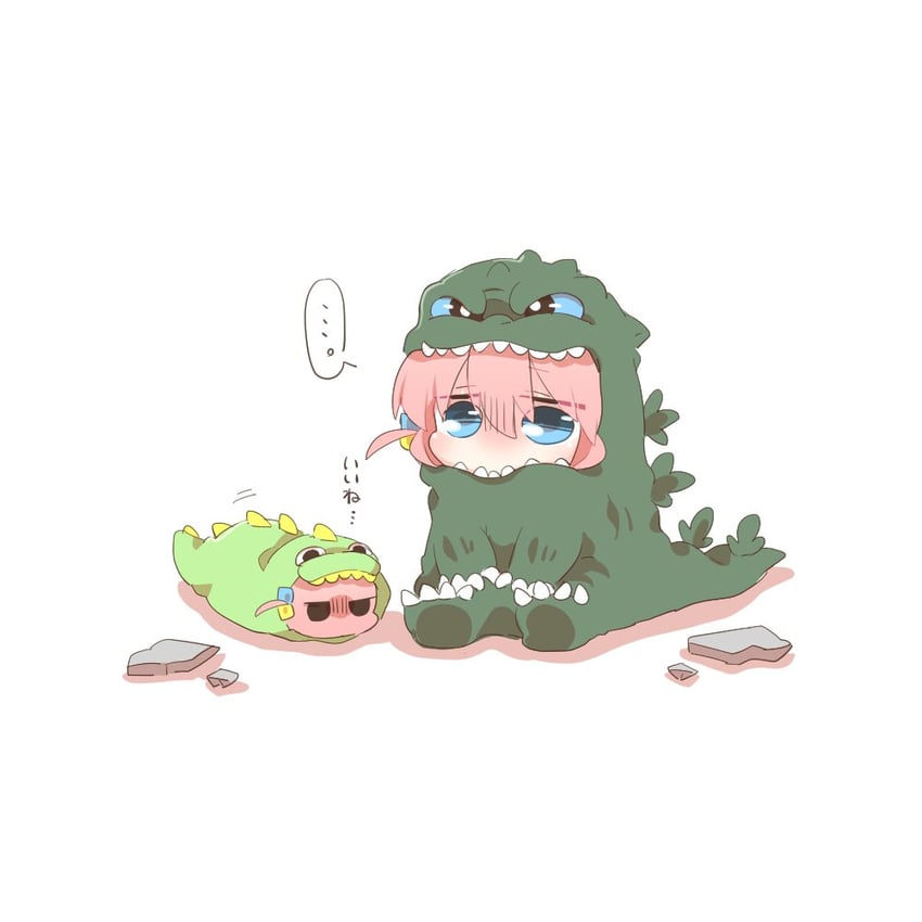 gotoh hitori and godzilla (bocchi the rock! and 1 more) drawn by rebecca_(keinelove)