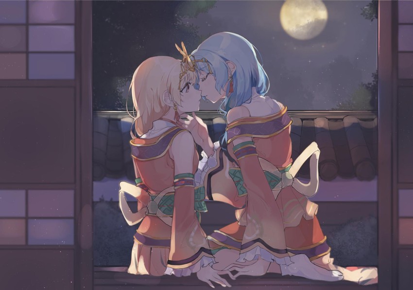 matsubara kanon and shirasagi chisato (bang dream!) drawn by kyudoli