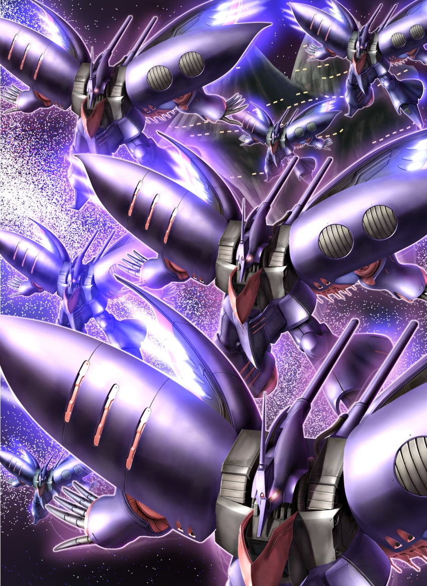 qubeley mass production type (gundam and 1 more) drawn by raybar