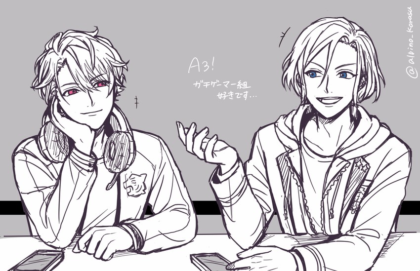 chigasaki itaru and settsu banri (a3!) drawn by tsukimori_fuyuka