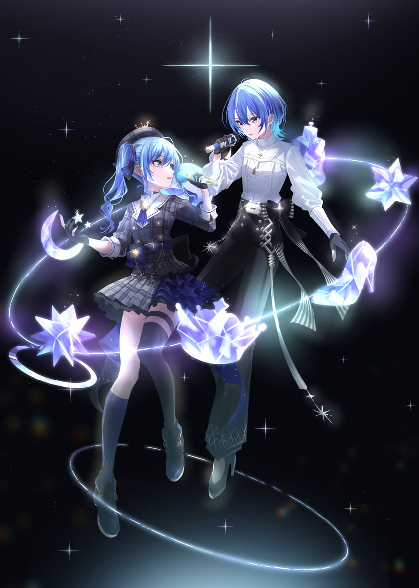 hoshimachi suisei (hololive and 1 more) drawn by tilu