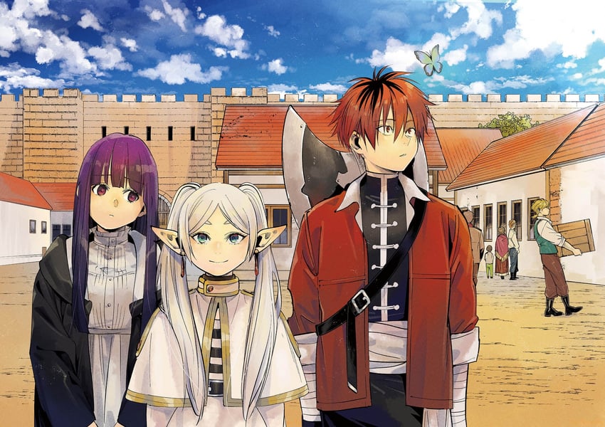 frieren, fern, and stark (sousou no frieren) drawn by abe_tsukasa