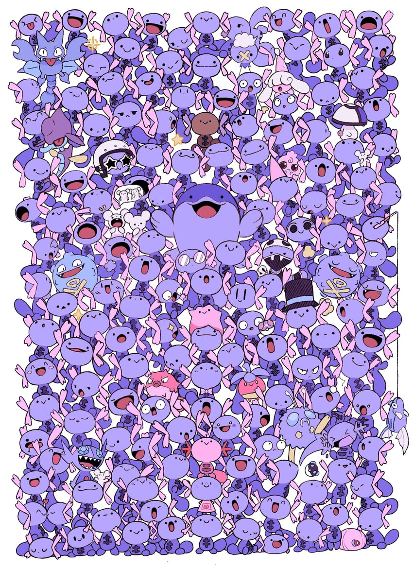ditto, drifloon, wooper, clodsire, sableye, and 15 more (pokemon) drawn by pauldrawsart