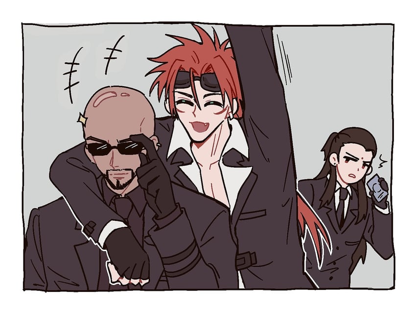reno, tseng, and rude (final fantasy and 1 more) drawn by batphone1939