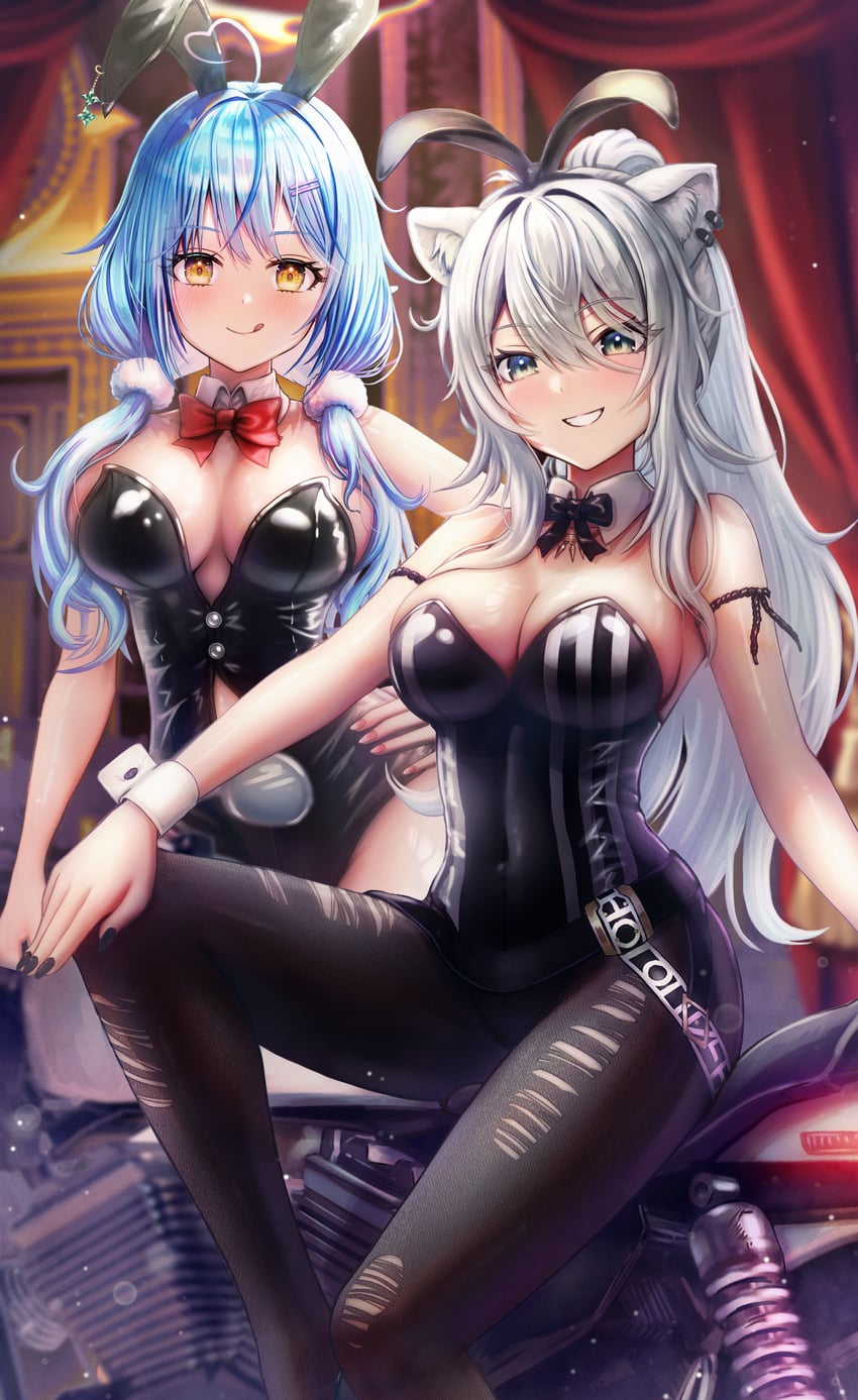 yukihana lamy and shishiro botan (hololive) drawn by wajuniorbox