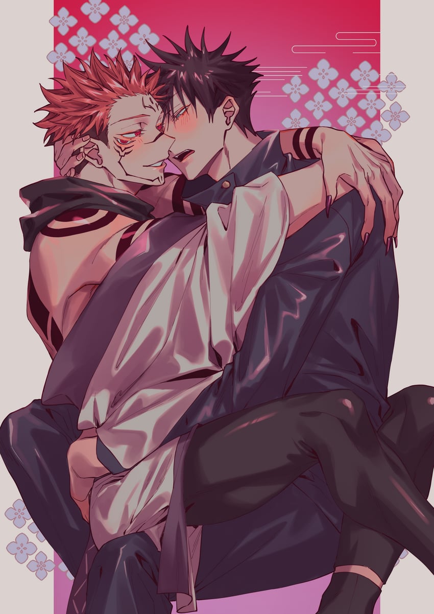 fushiguro megumi and ryoumen sukuna (jujutsu kaisen) drawn by azukiharuta_ju