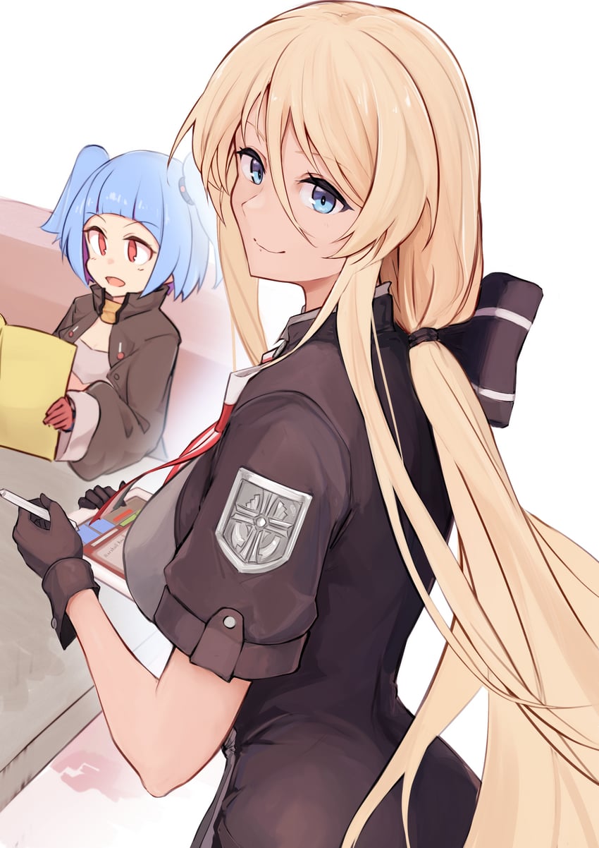bismarck and u-556 (azur lane) drawn by marshall_k