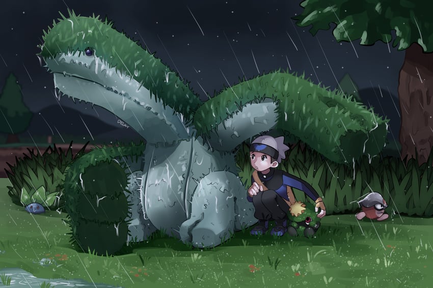 brendan, oddish, and seedot (pokemon and 1 more) drawn by delatoid