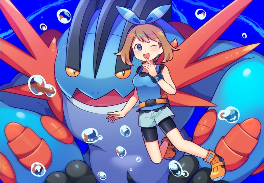 may, swampert, and mega swampert (pokemon and 1 more) drawn by 0mzum1