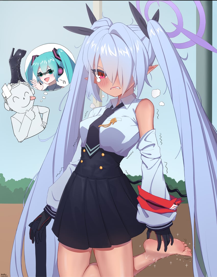 hatsune miku, sensei, doodle sensei, and iori (blue archive and 1 more) drawn by jinrou_mangfu