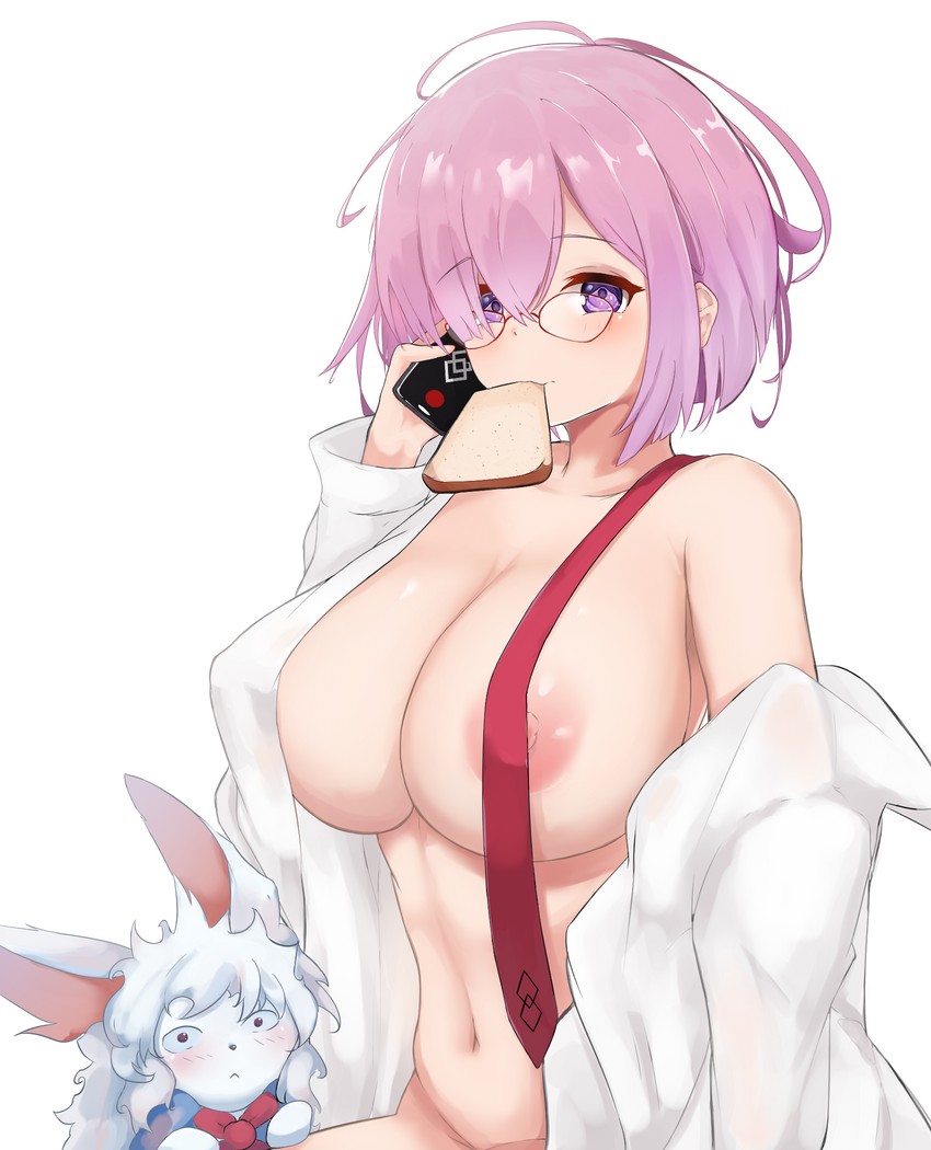 mash kyrielight and fou (fate and 1 more) drawn by soveno