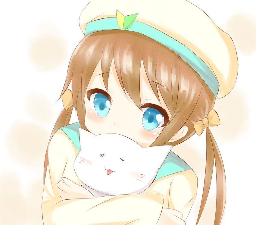 error musume and girl holding a cat (kantai collection) drawn by yuzuzukushi