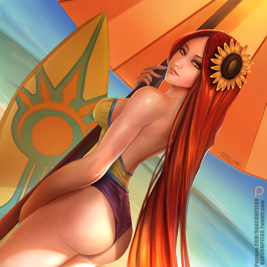 leona and pool party leona (league of legends) drawn by badcompzero
