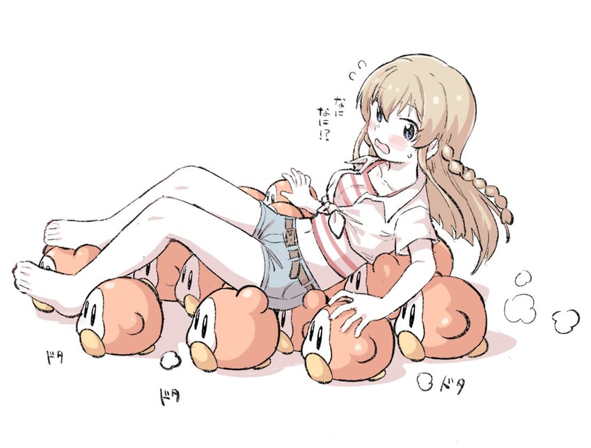 waddle dee and kousaka umi (idolmaster and 2 more) drawn by ngetyan