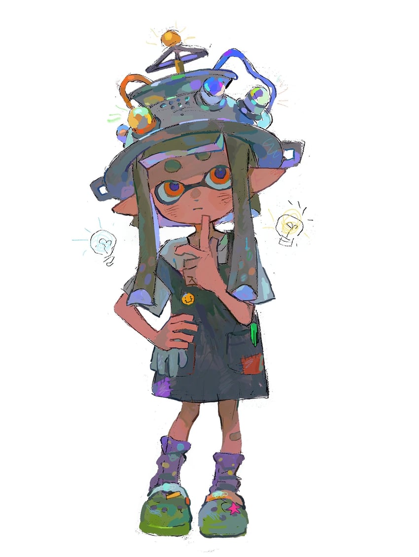 inkling player character and inkling girl (splatoon) drawn by miko_(15476997)