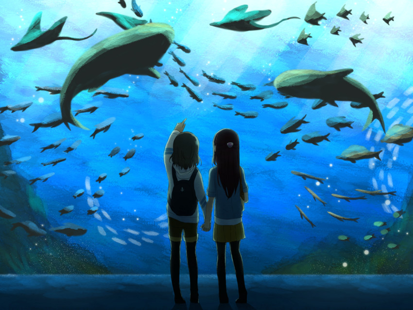 watanabe you and sakurauchi riko (love live! and 1 more) drawn by yuchi_(salmon-1000)