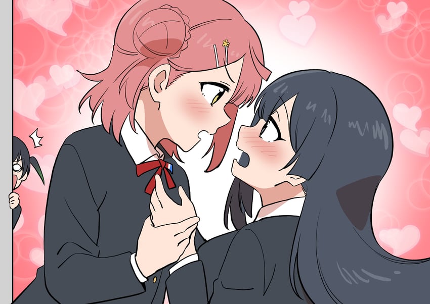 yuki setsuna, uehara ayumu, and takasaki yu (love live! and 1 more) drawn by koaraya