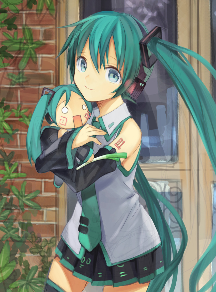 hatsune miku and hachune miku (vocaloid) drawn by kari_kenji