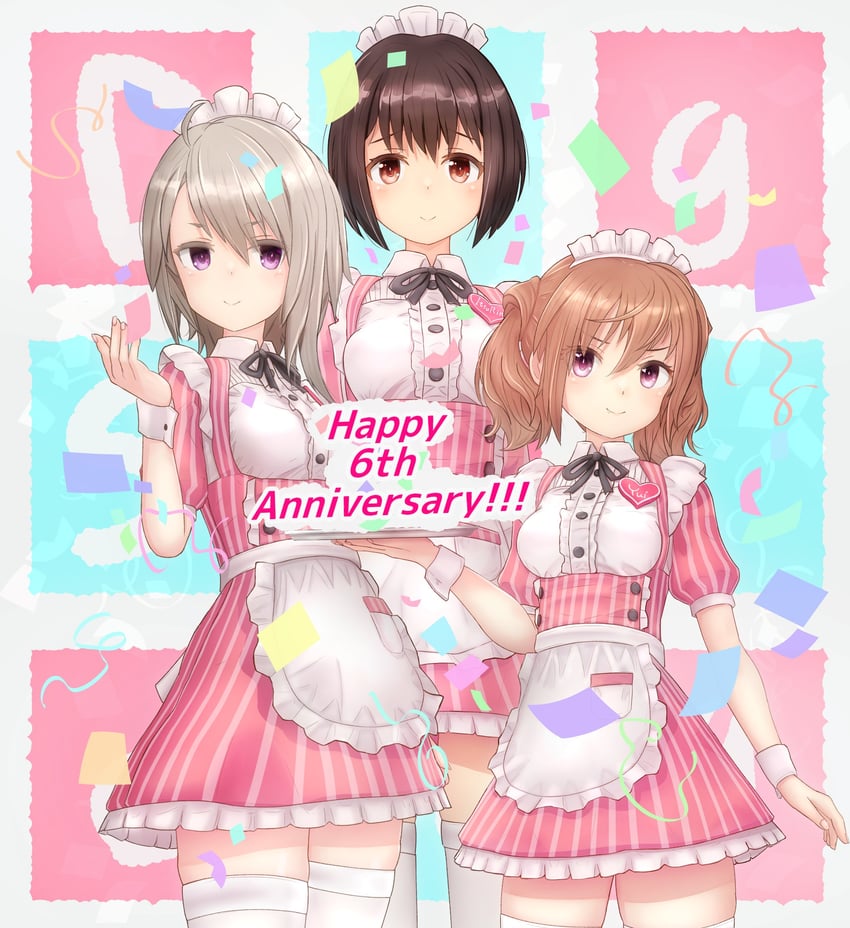 kimikage yui, suga itsuri, and murao mira (alice gear aegis) drawn by seseragi_(star4rats)