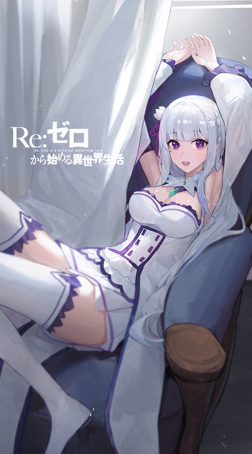 emilia (re:zero kara hajimeru isekai seikatsu) drawn by jianjia