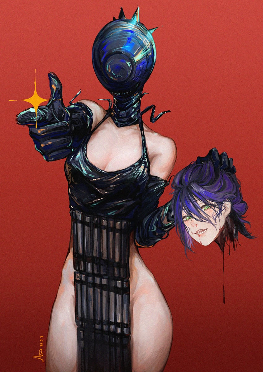 reze and bomb devil (chainsaw man) drawn by asa_moi