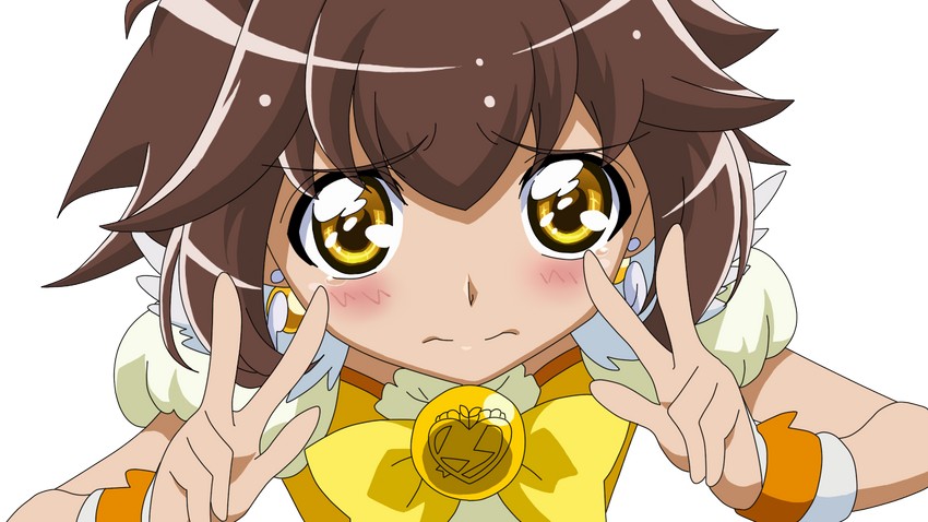 cure peace and handa shin'ichi (precure and 2 more) drawn by akimitou