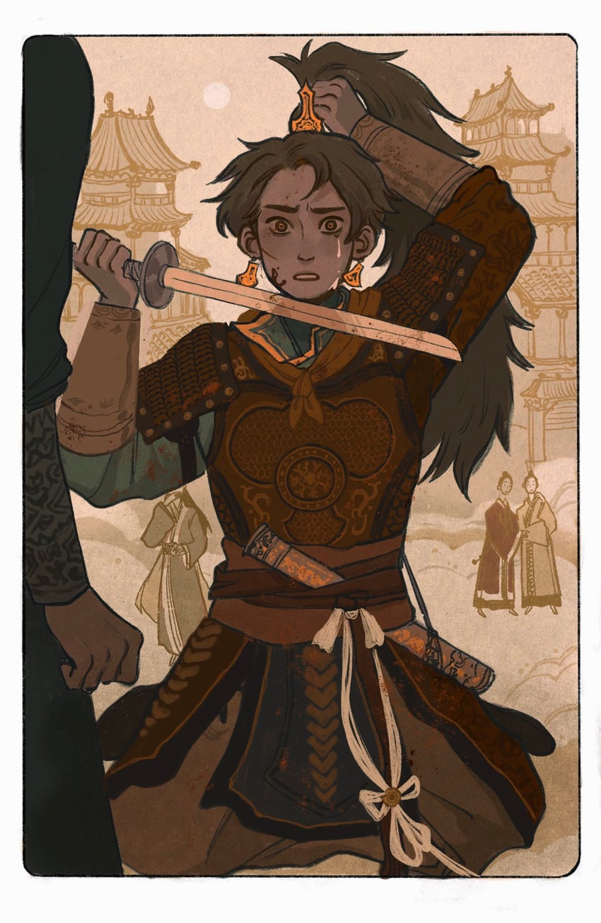 mu qing, yin yu, and quan yizhen (tianguan cifu) drawn by yaroslava_murashko