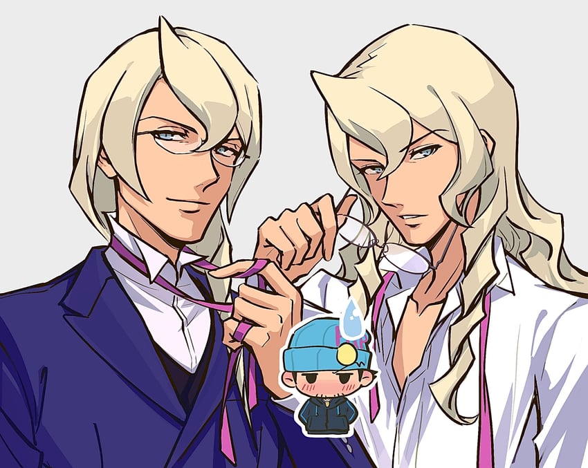 phoenix wright and kristoph gavin (ace attorney and 1 more) drawn by ringo_orihara