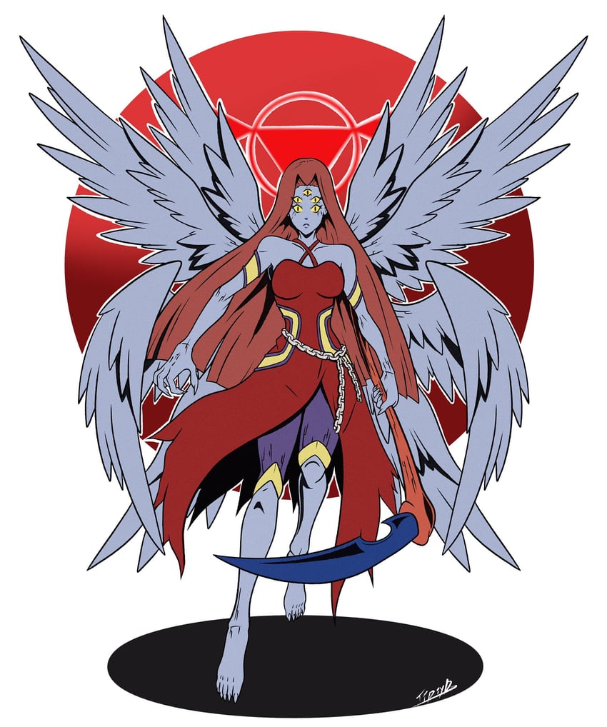 katou juri, d-reaper, and d-reaper adr-01 (digimon) drawn by tipsydoodlez