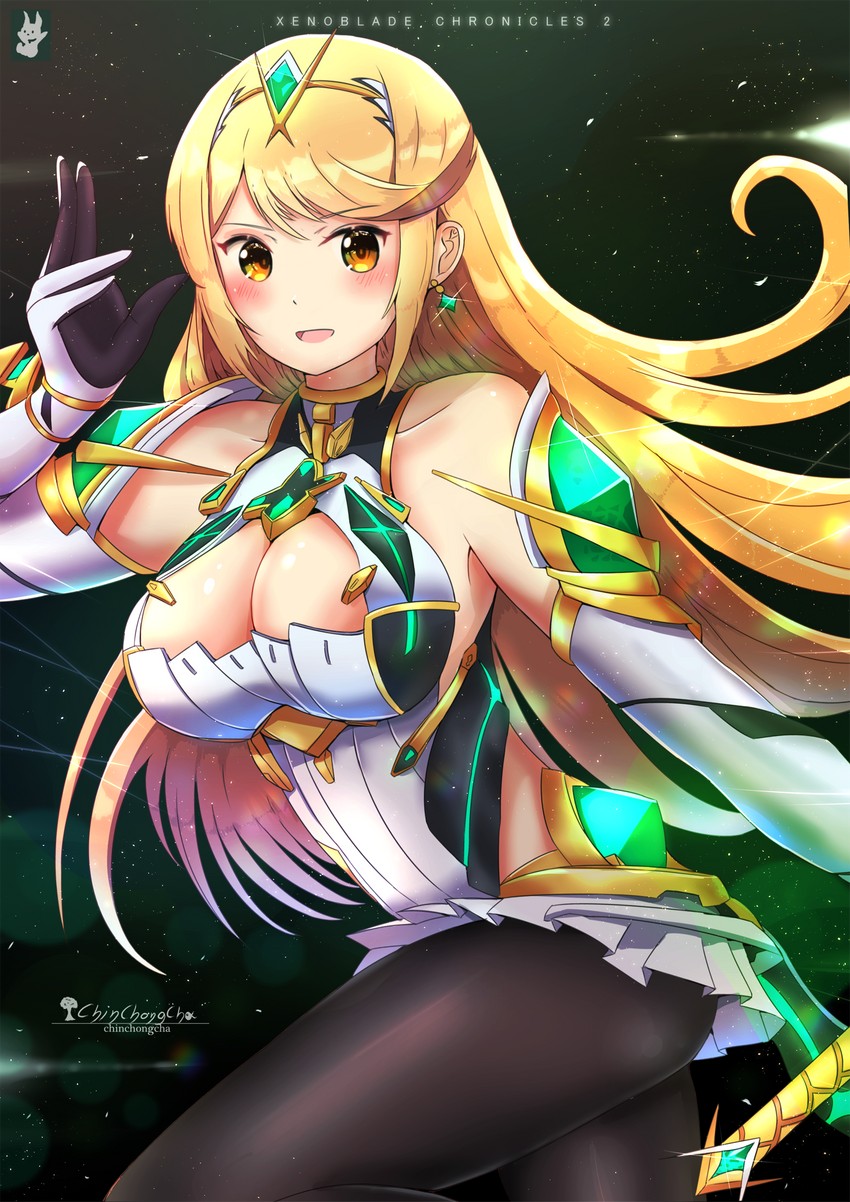 mythra (xenoblade chronicles and 2 more) drawn by chinchongcha
