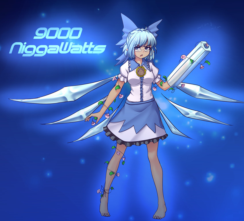 cirno, reiuji utsuho, and tanned cirno (touhou and 1 more) drawn by hater_(hatater)