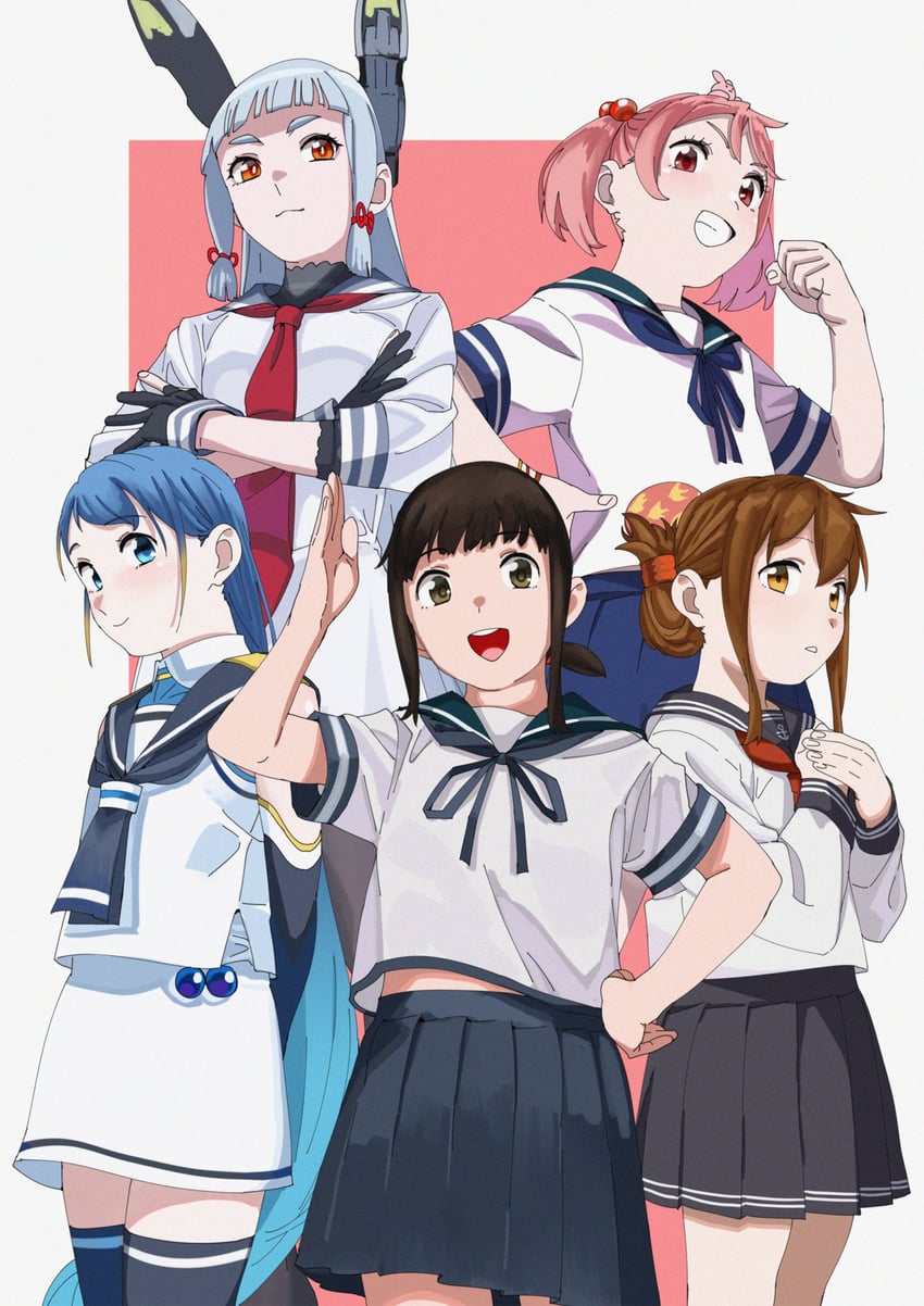 inazuma, fubuki, murakumo, sazanami, and samidare (kantai collection) drawn by ojipon