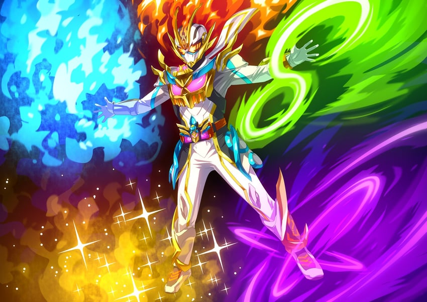 kamen rider gotchard and kamen rider platina gotchard (kamen rider and 1 more) drawn by otokamu