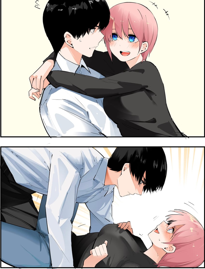 nakano ichika and uesugi fuutarou (go-toubun no hanayome) drawn by mame1645