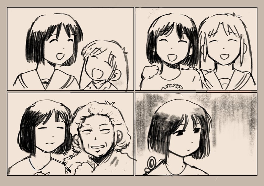 shinonome nano and professor shinonome (nichijou) drawn by potsato