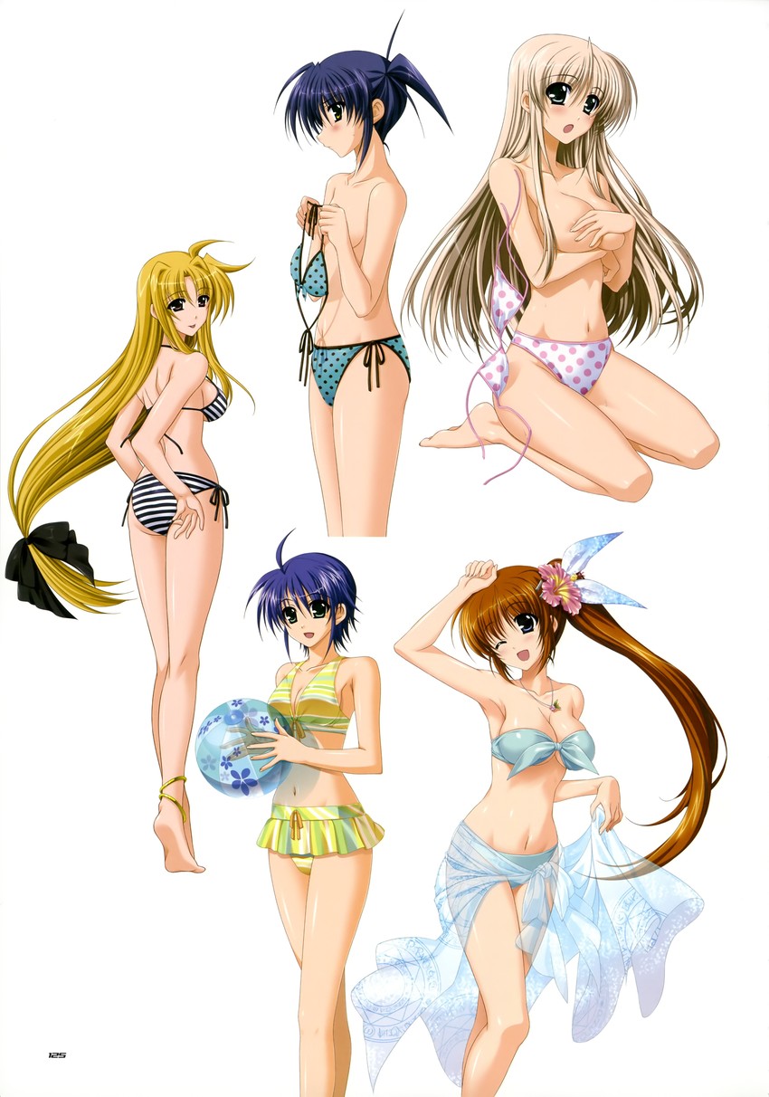fate testarossa, takamachi nanoha, subaru nakajima, lily-strosek, and isis egret (lyrical nanoha and 1 more) drawn by higa_yukari