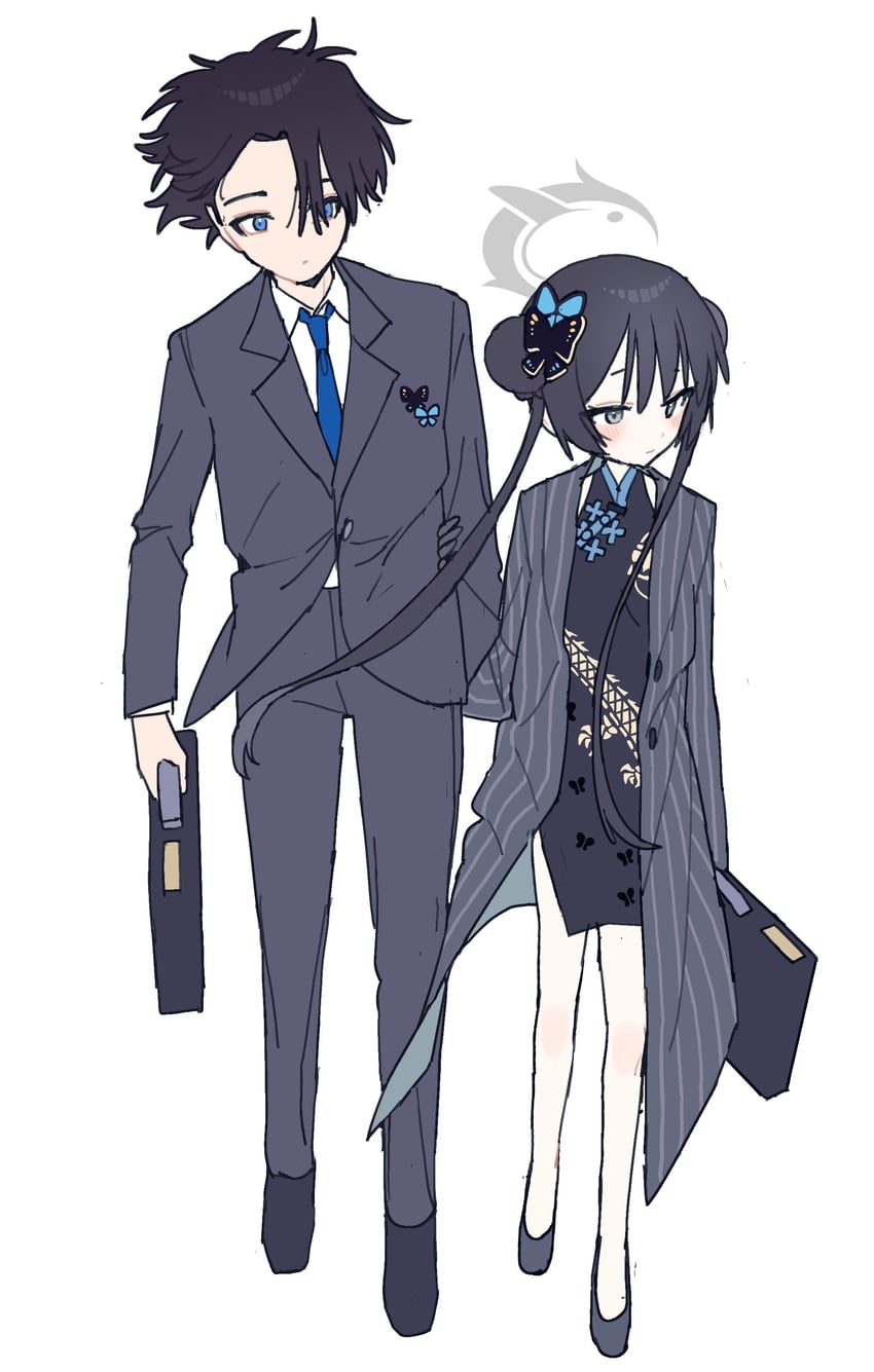 sensei and kisaki (blue archive) drawn by je_o_mo