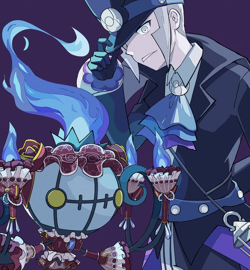 ingo and chandelure (pokemon and 1 more) drawn by ric