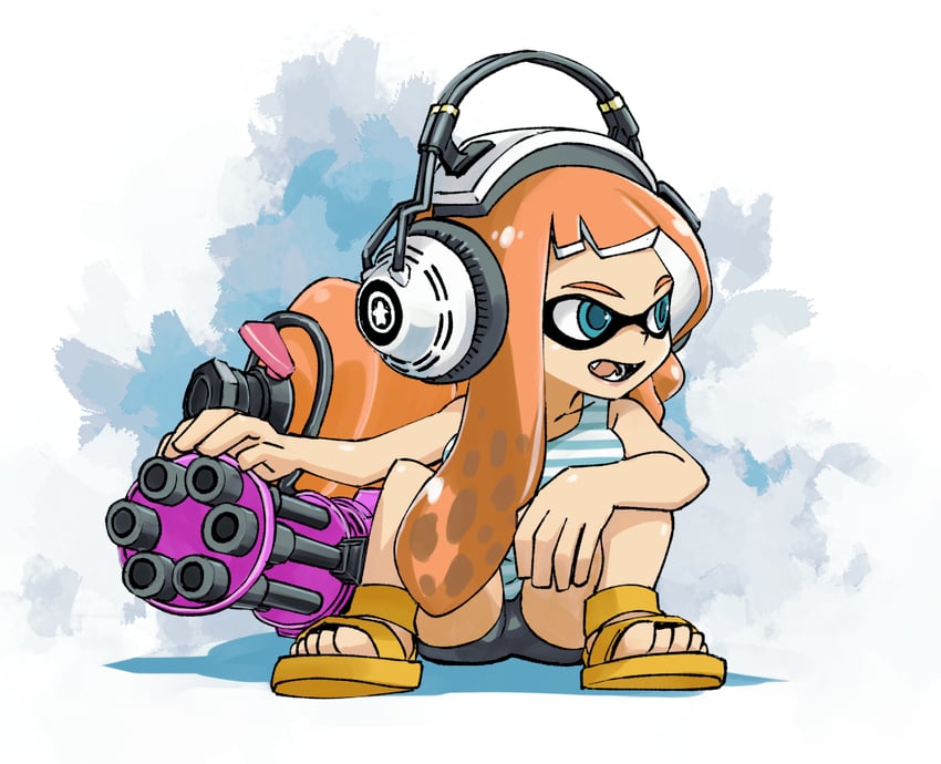 inkling player character and inkling girl (splatoon and 1 more) drawn by muramasa_mikado