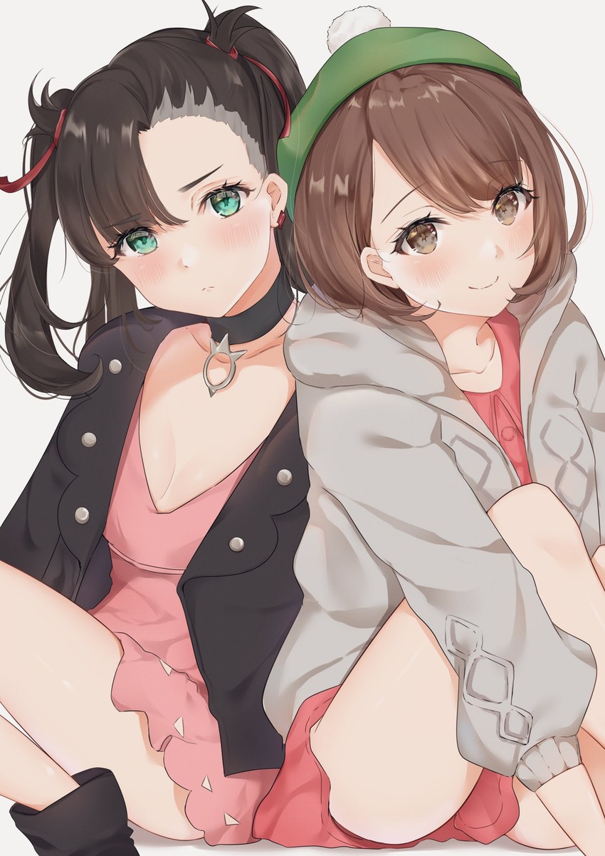 marnie and gloria (pokemon and 1 more) drawn by uiri-na