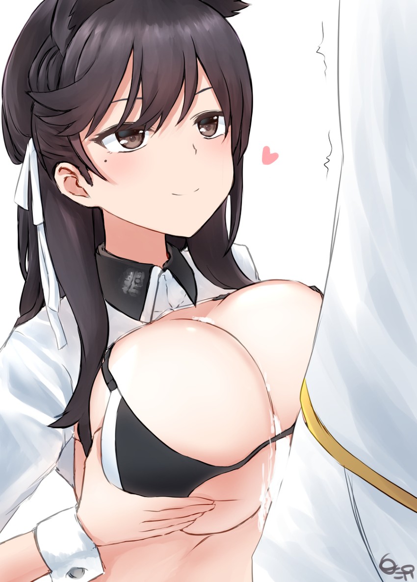 atago and commander (azur lane) drawn by kousi_sirazawa