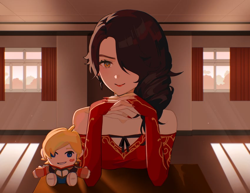 cinder fall and jaune arc (rwby and 1 more) drawn by mariirasuto7