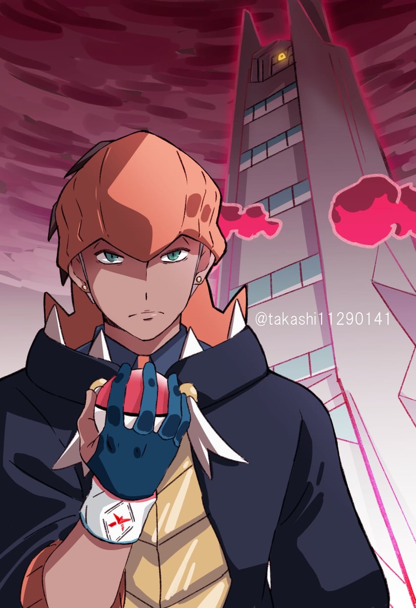 raihan, duraludon, and gigantamax duraludon (pokemon and 1 more) drawn by shinohara_takashi
