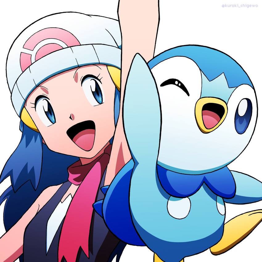 dawn and piplup (pokemon and 1 more) drawn by kuroki_shigewo