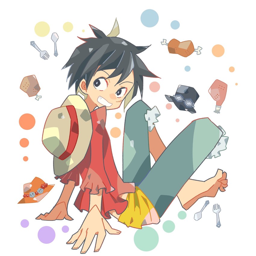 monkey d. luffy, portgas d. ace, and sabo (one piece) drawn by noise_pp