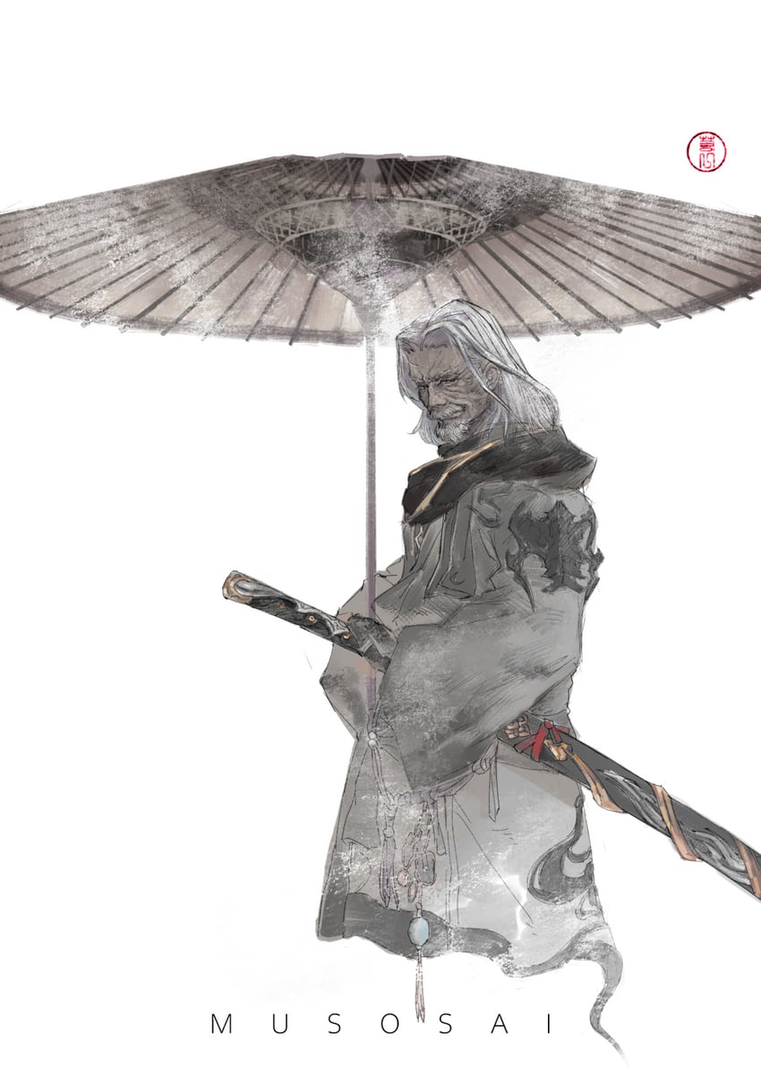 samurai and musosai (final fantasy and 1 more) drawn by ruoyi120